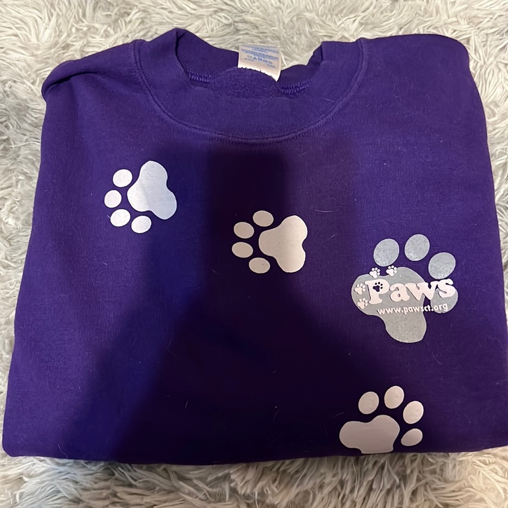 Purple PAWS crewneck